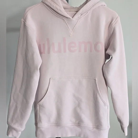 Lululemon Graphic All Yours Logo Hoodie Light Pink 8 & 21”ptp💎Retail $118 - Picture 1 of 6